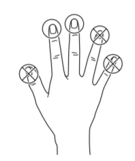 انگشت میانی و اشاره برای ثبت اثر انگشت مناسب هستند.